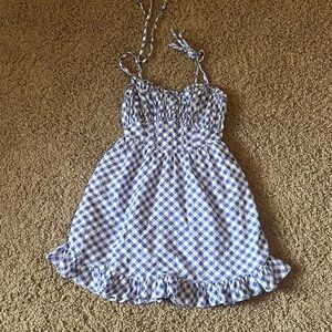 Aerie Blue and White Gingham Dress